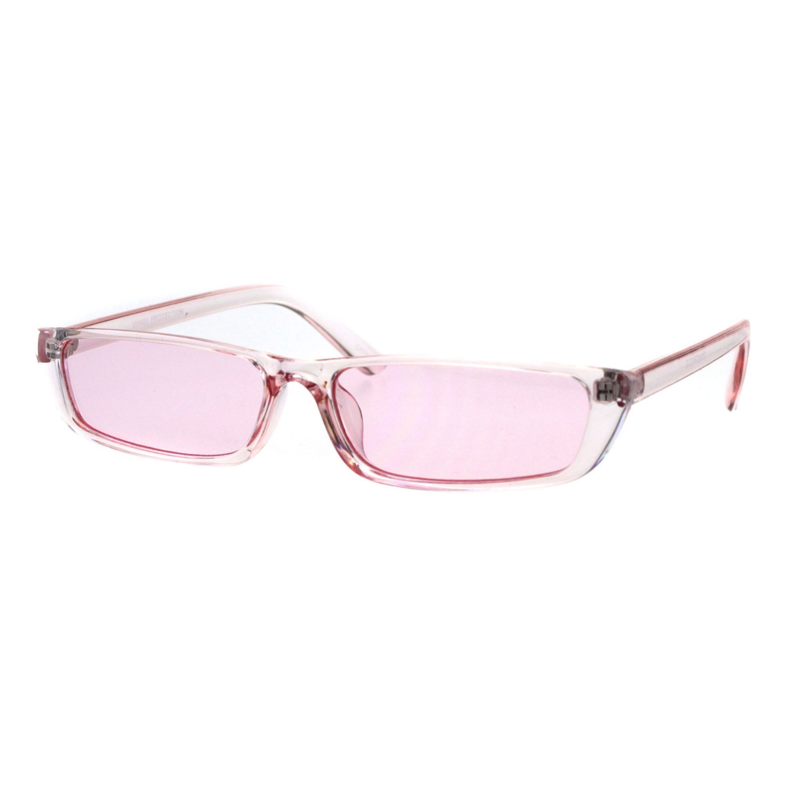 Skinny Rectangular Sunglasses Translucent Colors Trendy Fashion UV 400