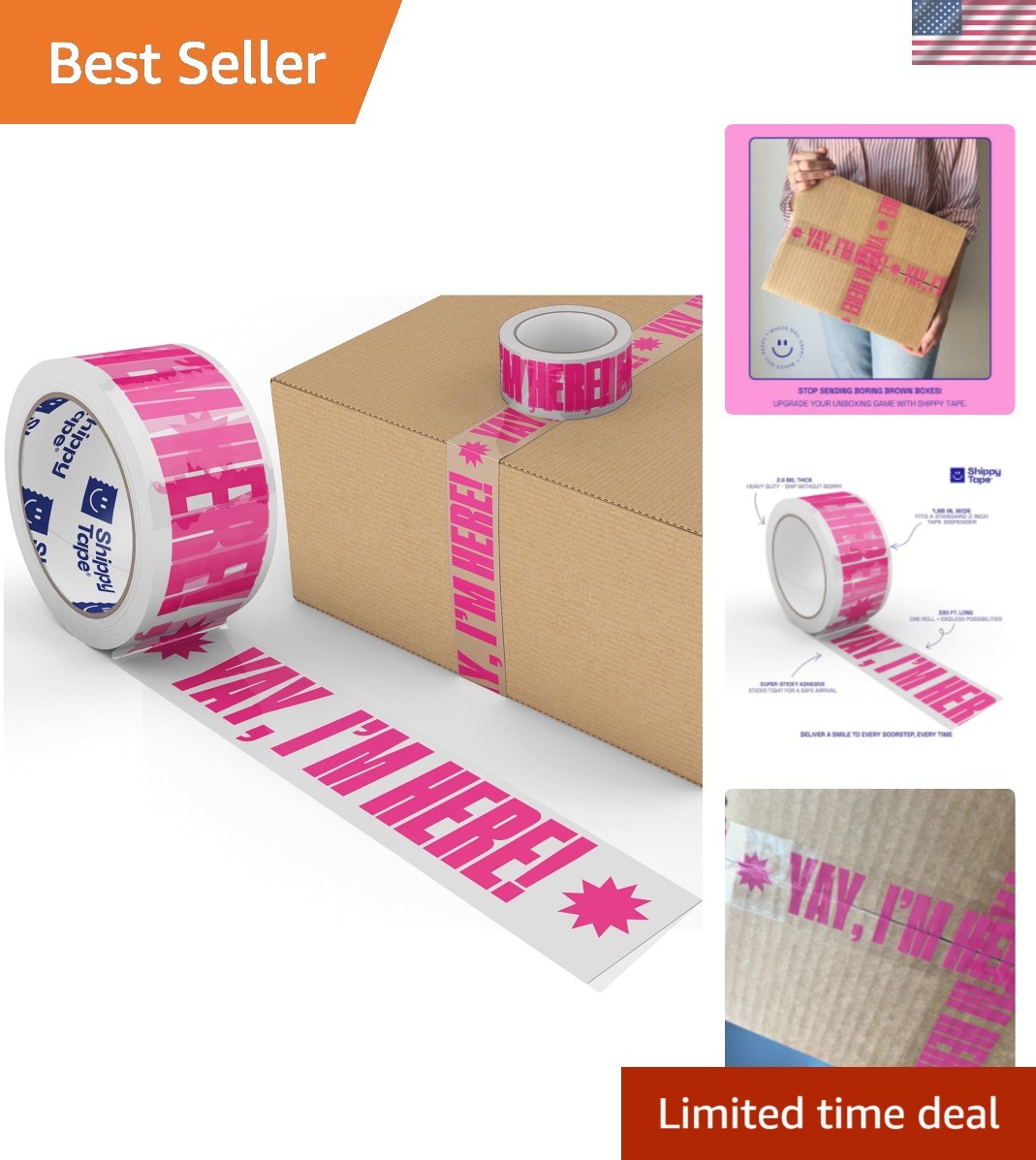 Fun Decorative Packing Tape for Small Business - Cute Designer Printed Packag...