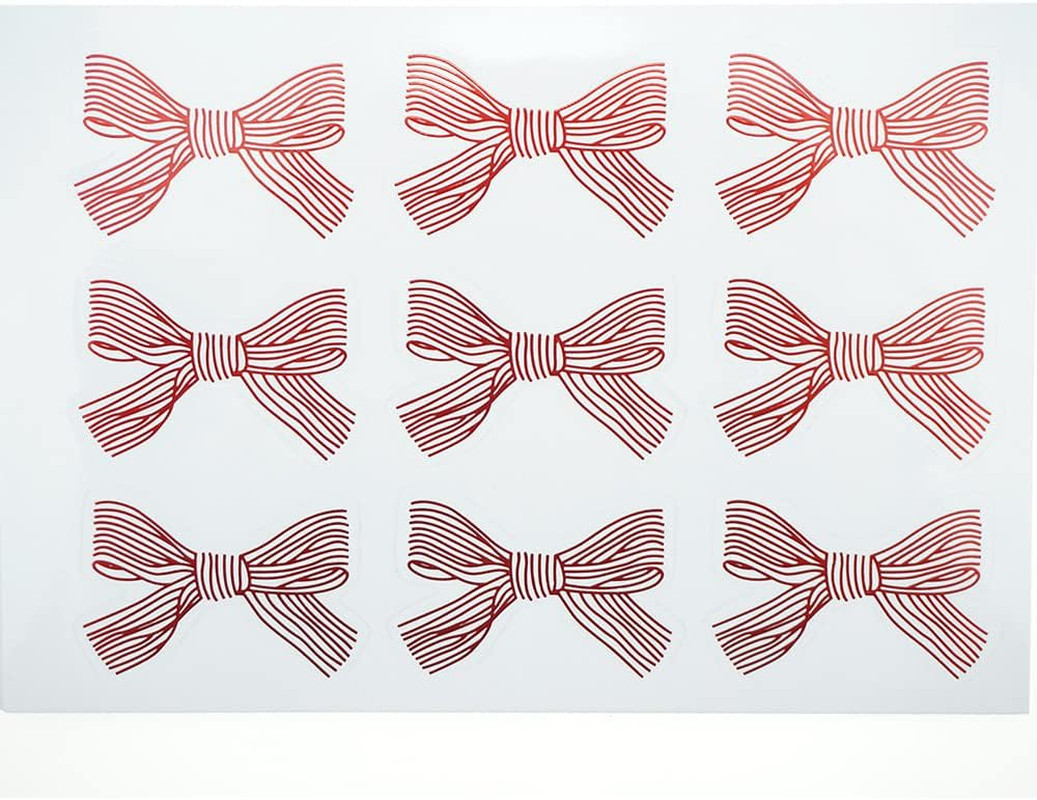Red Cute Bows Stickers Bow Gift Label Stickers for Invitation Card Cookie Bag En