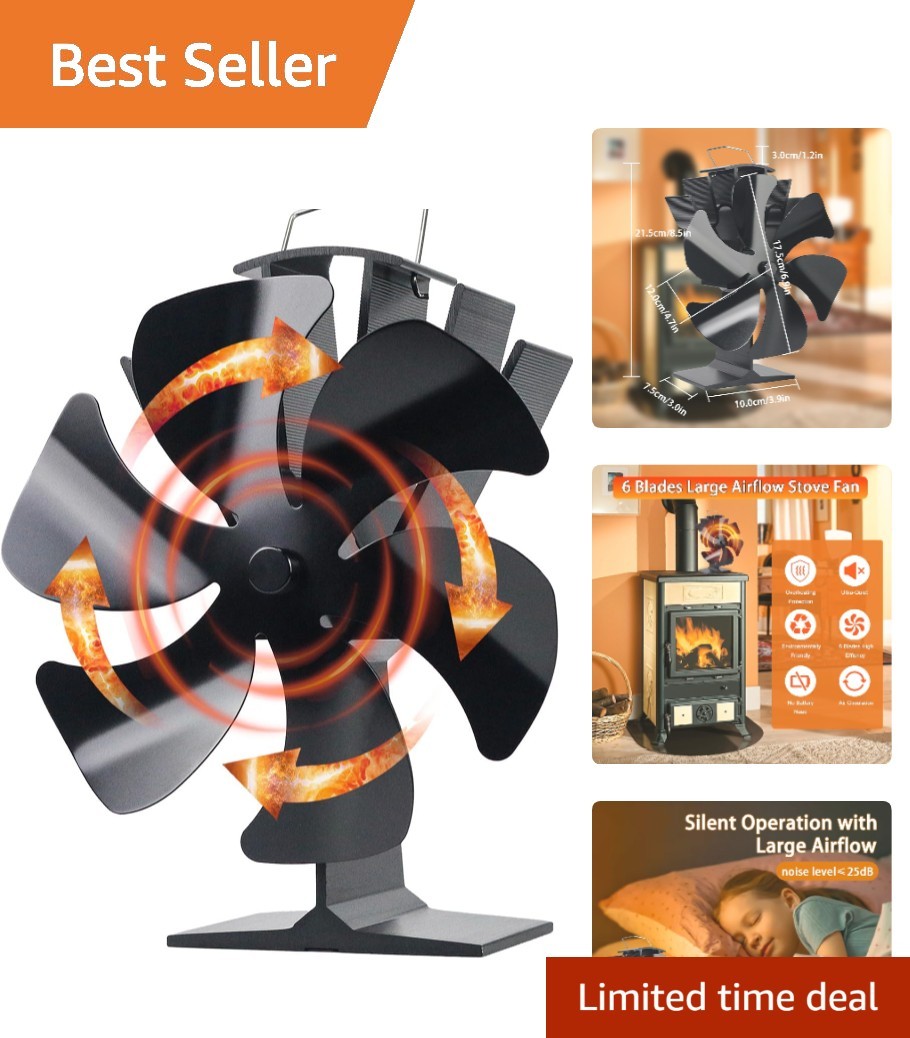 High Efficiency Heat Powered Stove Fan with 6 Blades – Say Hello to Cozy Comfort