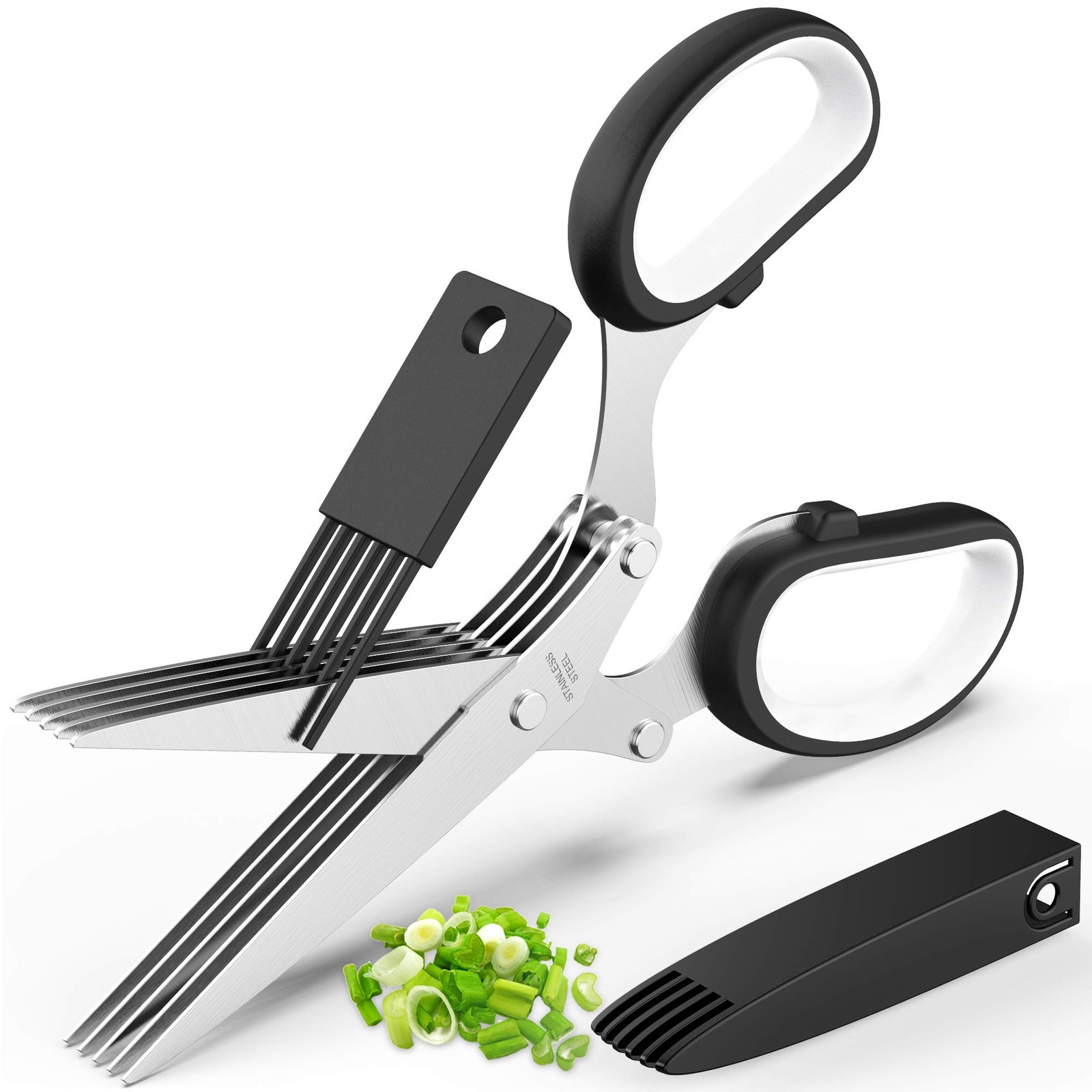 Fun Unique Kitchen Gadgets: Herb Scissors Set - Updated 2025 Cool Black 