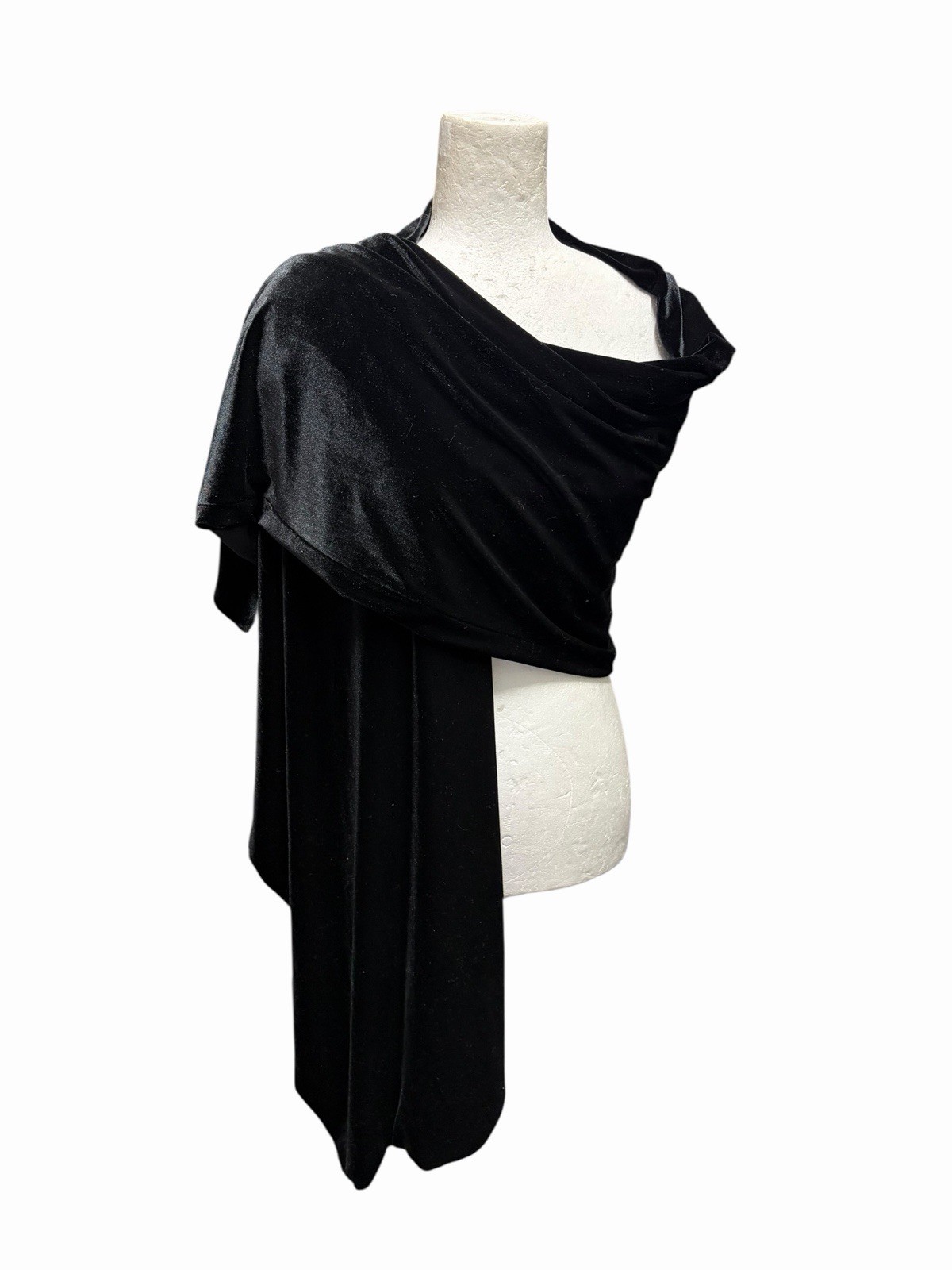 Jessica McClintock Black Velvet Scarf Shawl Wrap Elegant Dress Cocktail