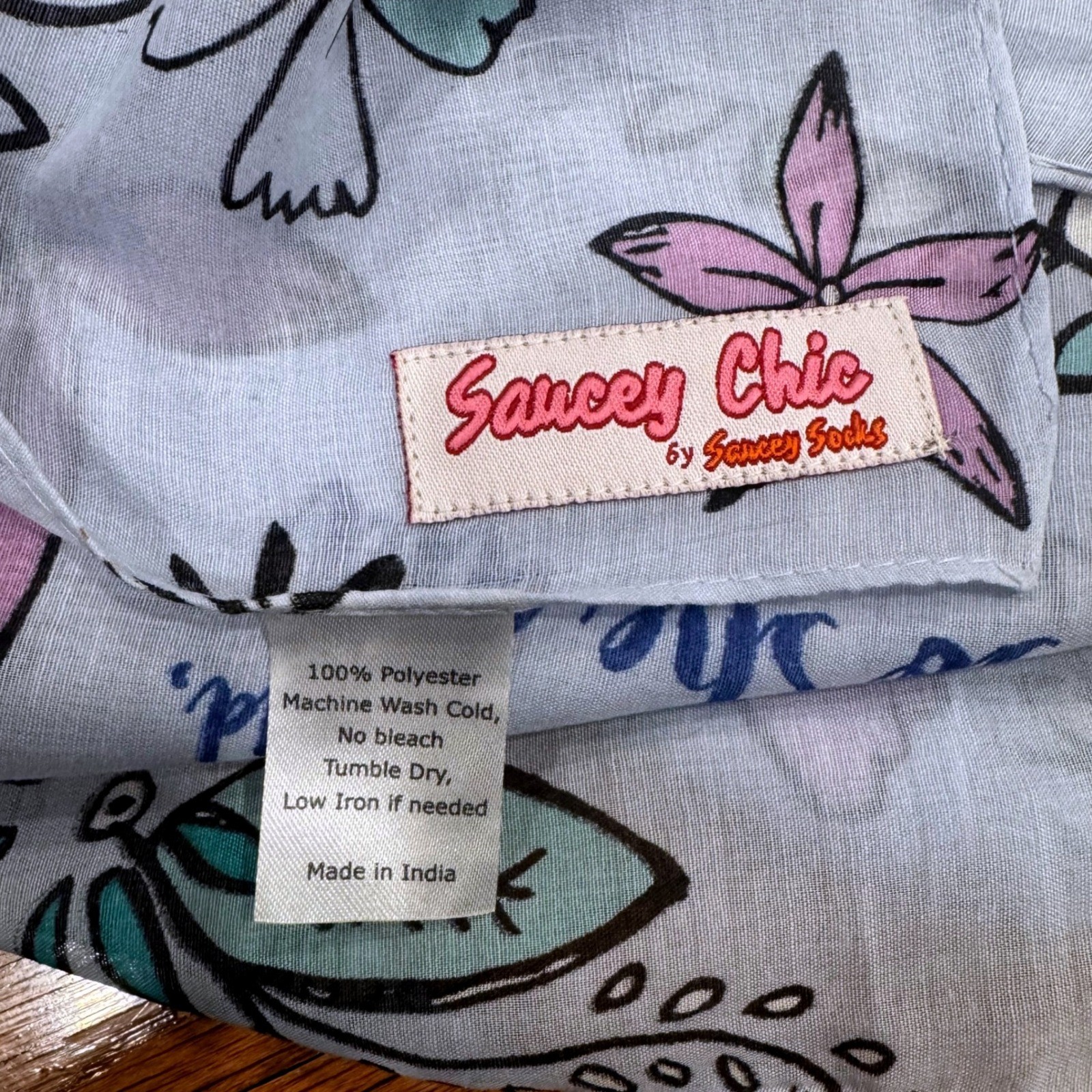 Floral Blue Inspiration Motivation She believed Quote Scarf Head Wrap Boho Chic