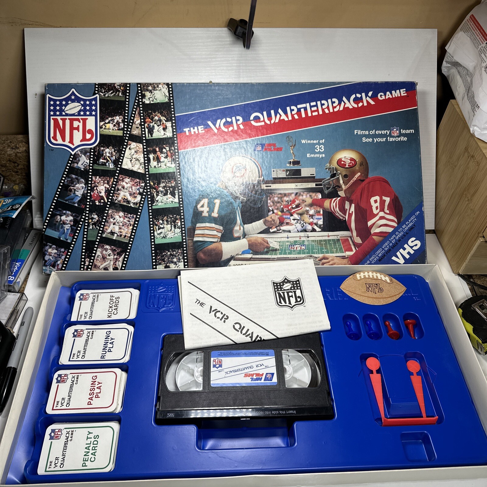 Vintage 1986 THE VCR QUARTERBACK Interactive Game VHS NFL Films COMPLETE   EUC!!