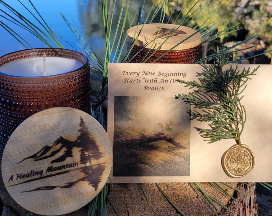 Apology Gift Box - 2 Lavender Pine Candles W/ Personalized Keepsake Card