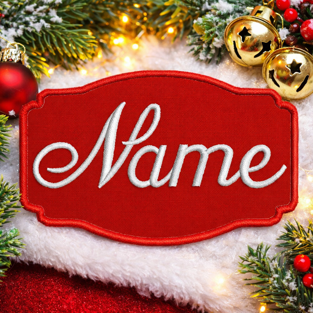 Custom Christmas Embroidered Name Tag Patch iron-on YOUR NAME Personalized Gift