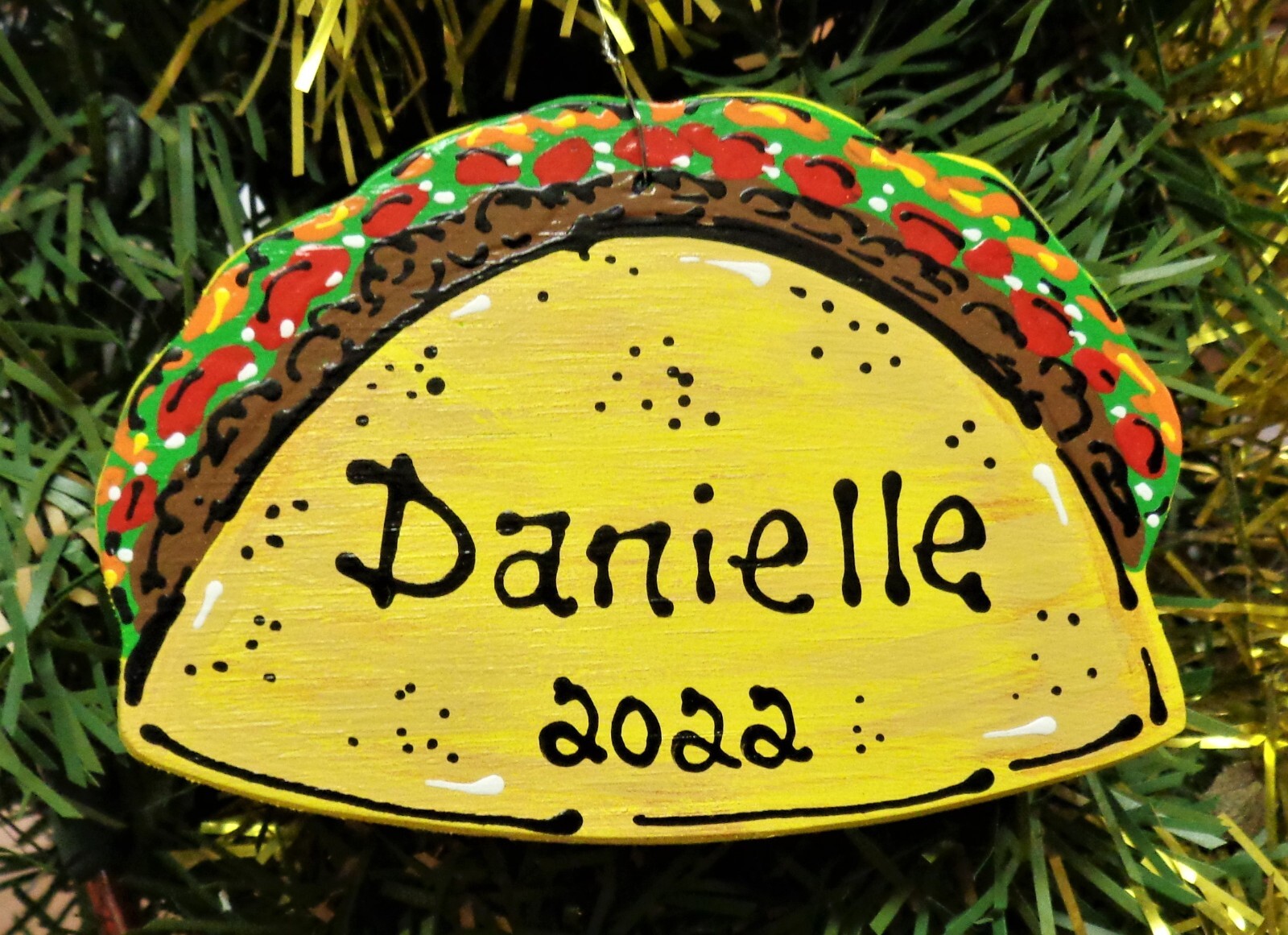 Taco Ornament U CHOOSE NAME & YEAR  Nacho Christmas Holiday Personalized Gift
