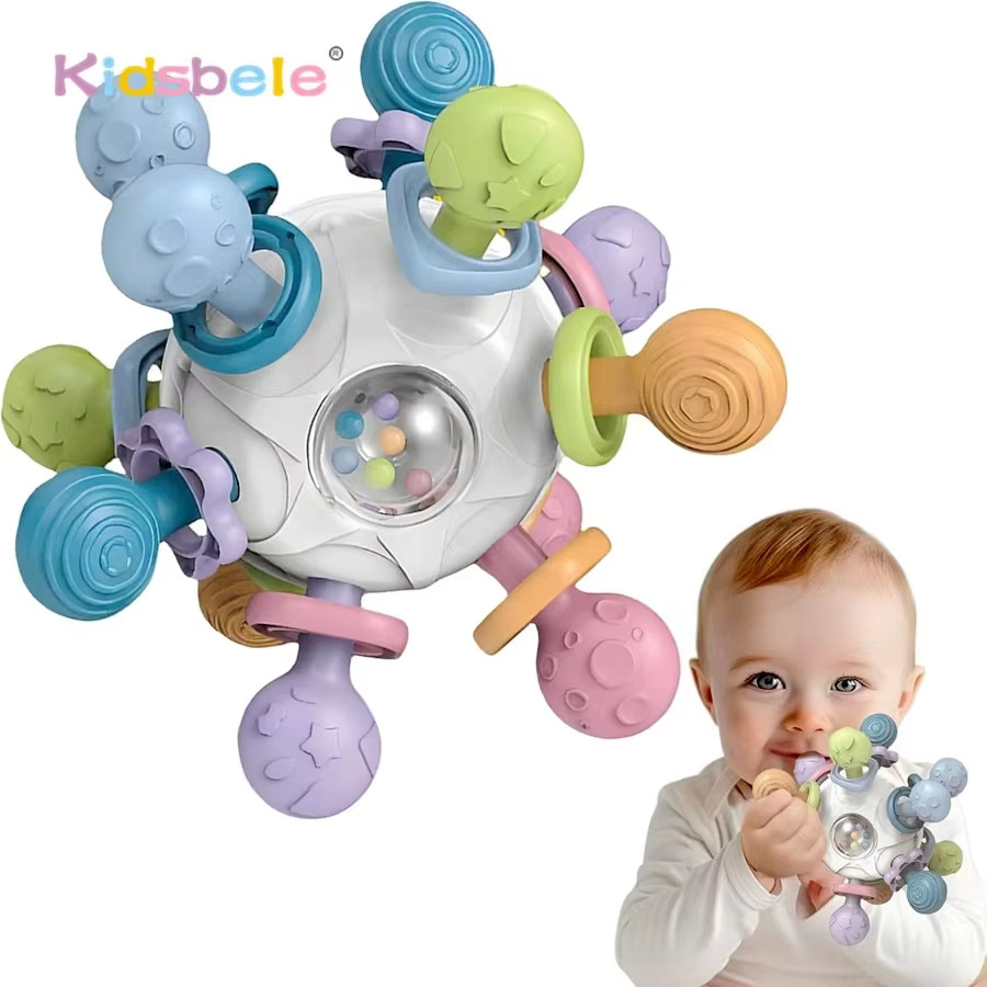 Baby Sensory Toys For 0-6 6-12 Months Food Grade Teething Toy Gift For Boys Girl