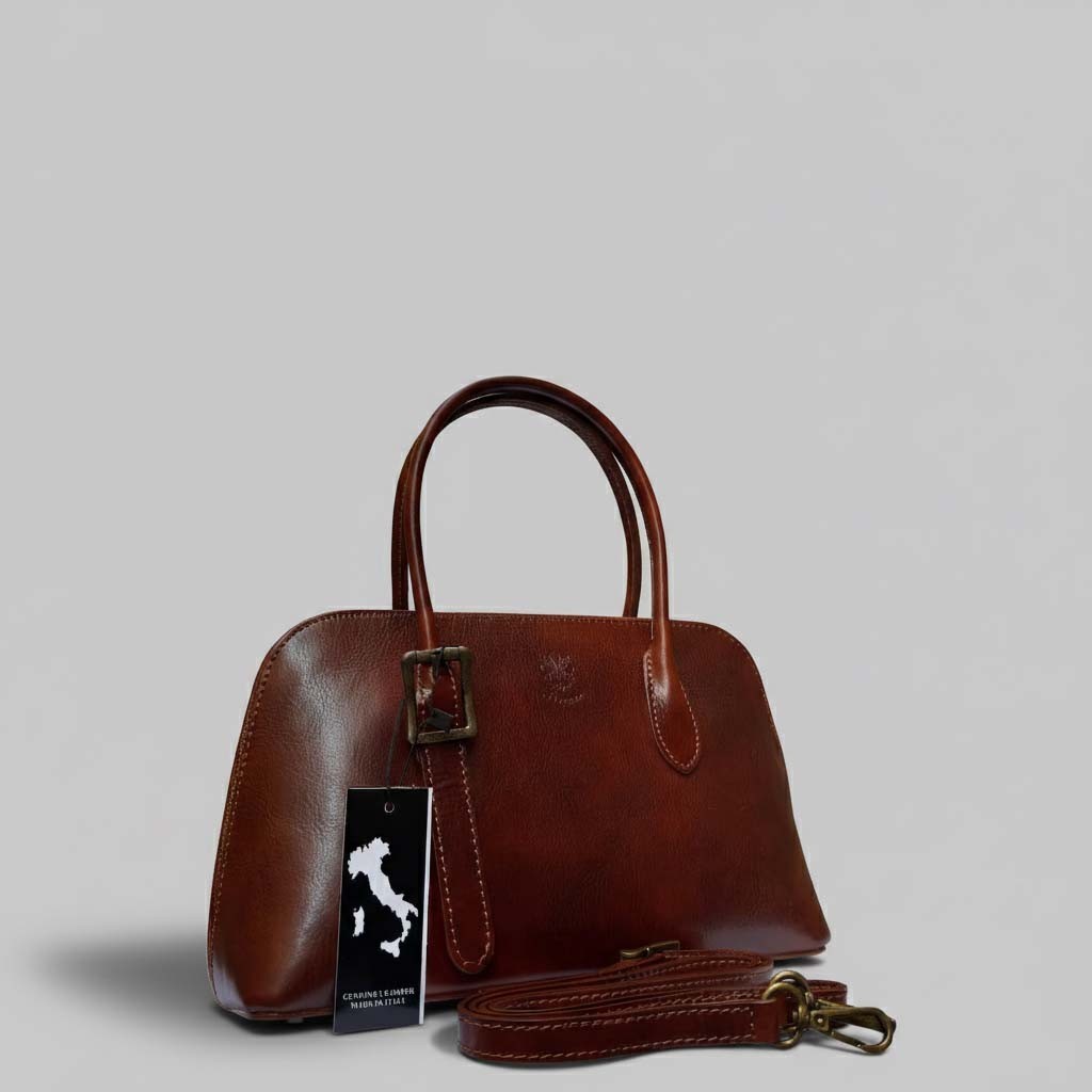 Handmade Italian Leather Shoulder Bag: Elegant Florence Tote