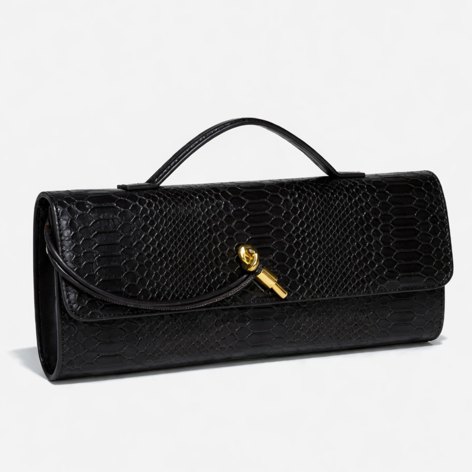 Luxury Crocodile Embossed Top Handle Evening Bag Elegant Crossbody Purse