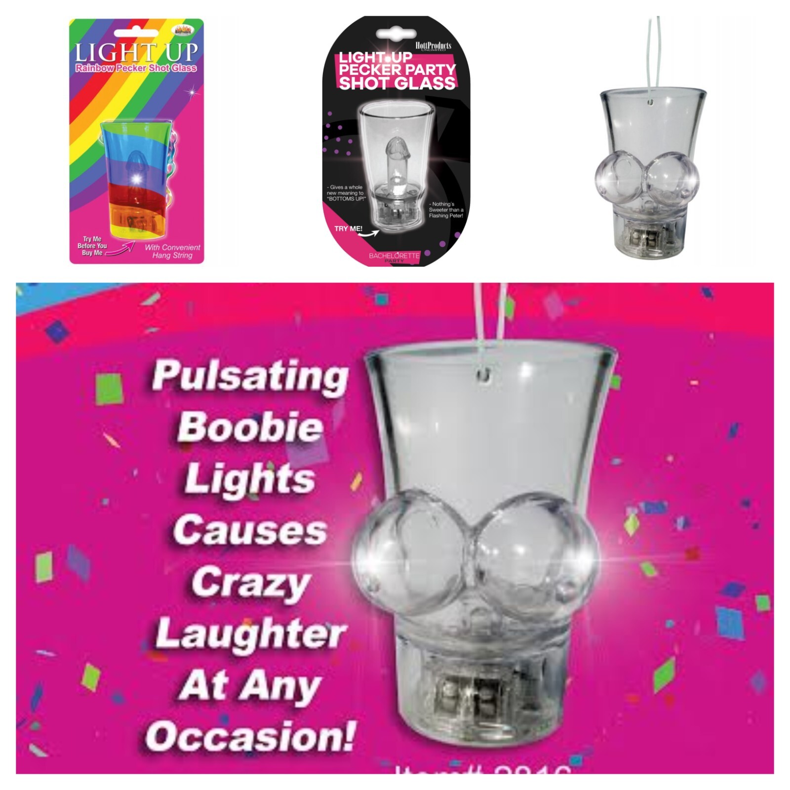 LIGHT UP SHOT GLASS NOVELTY ITEM GAG GIFT