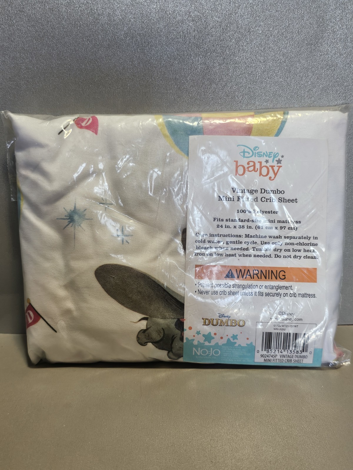 Disney Baby: Vintage Dumbo Mini Crib Sheet New In Package Nursery Decor