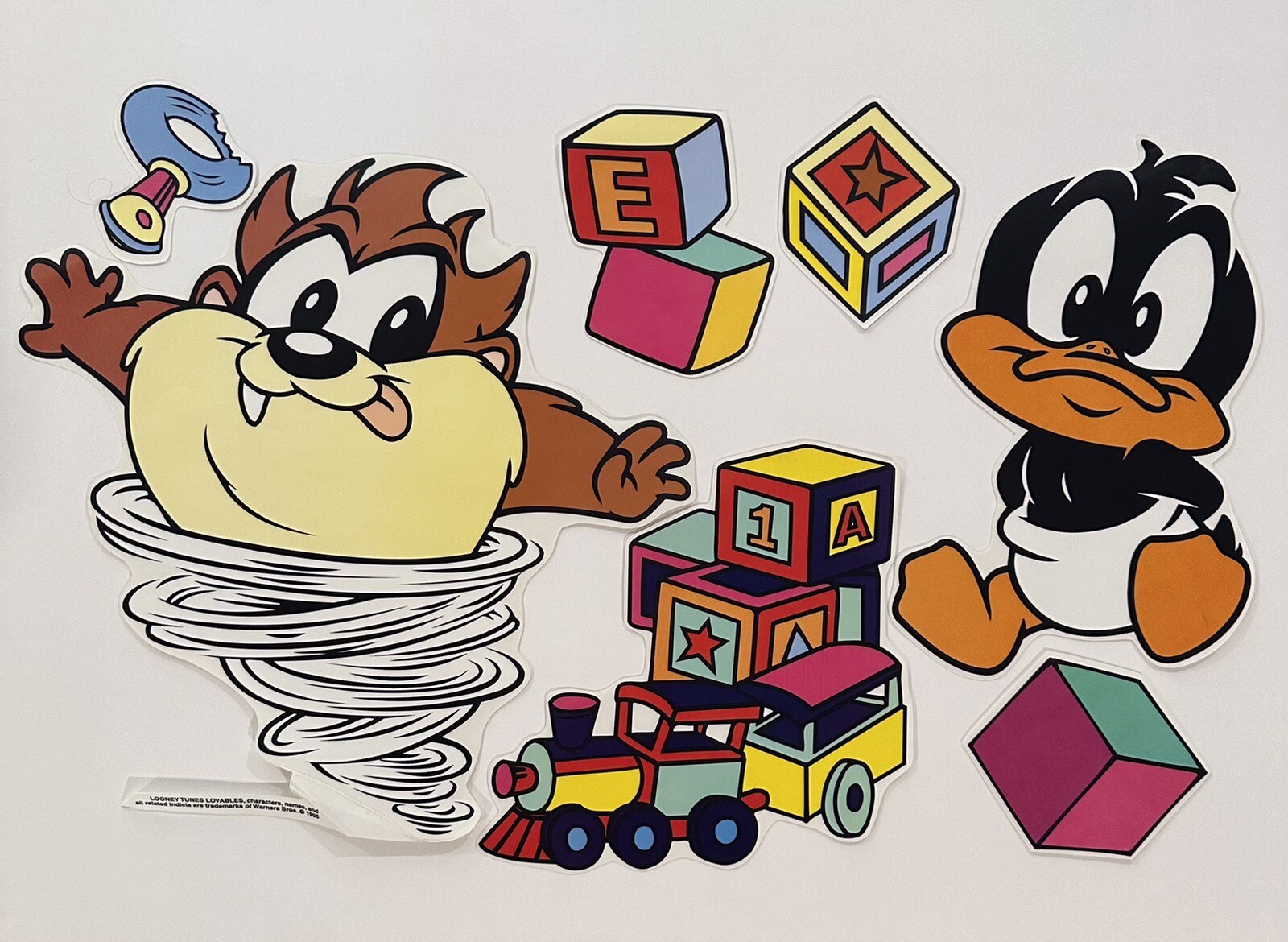 Baby Looney Tunes Removable Wall Decals Taz and Duffy Nursery Decor Stick Ups