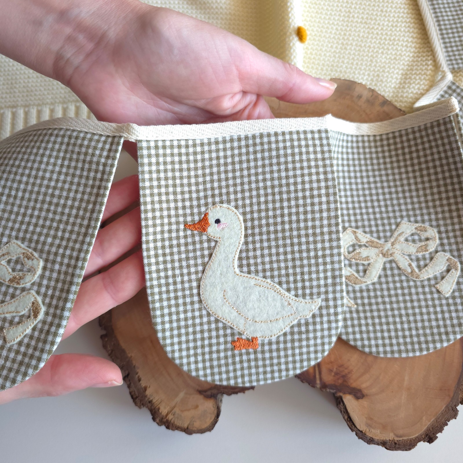 Handmade Cotton Goose Garland – Baby Room Nursery Decor Kids Bunting