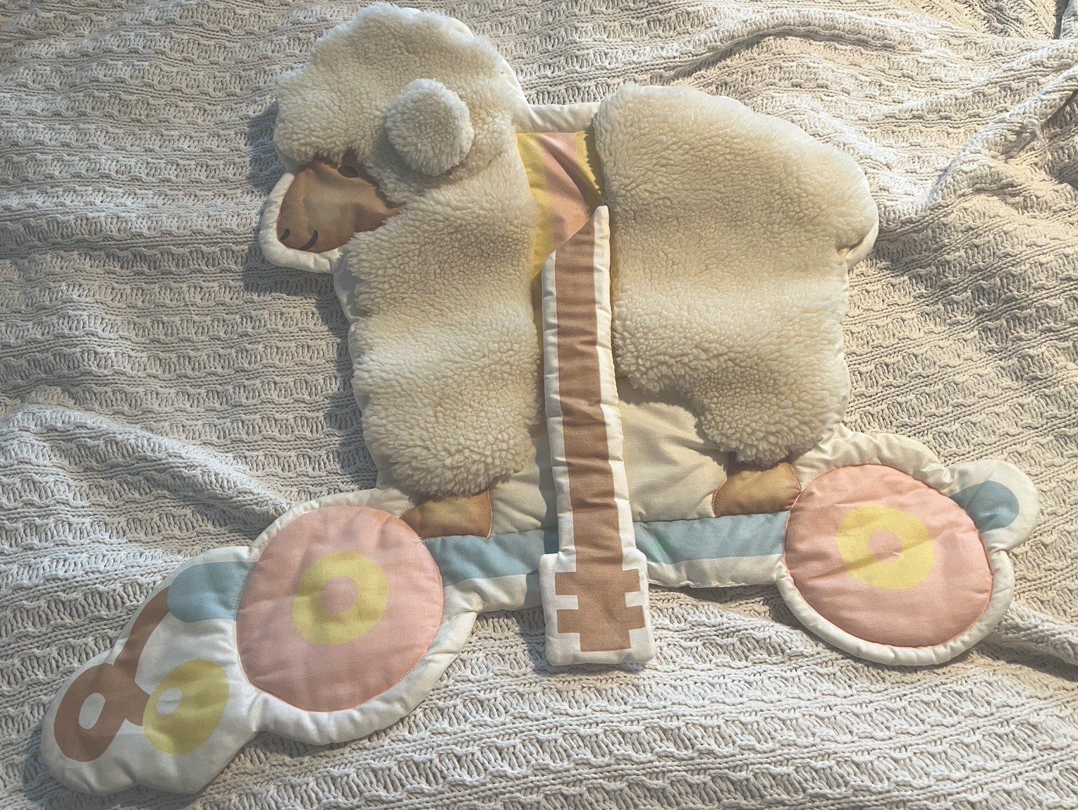 Vintage Rocker LAMB Pastel Colors Nursery Hanging Soft Plush Wall Decor Boy Girl