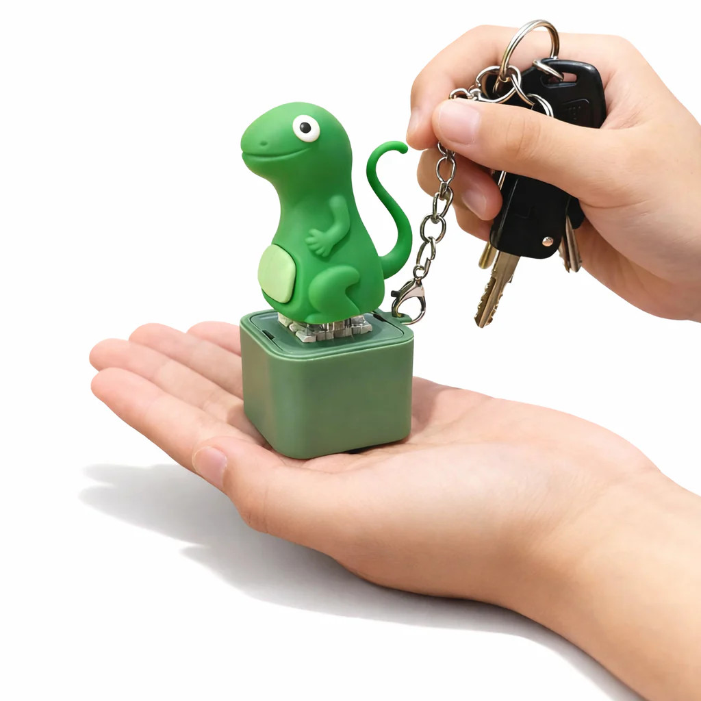 Fidget Keychain Clicker Toy Rechargeable LED Light Stress Relief EDC Gadget