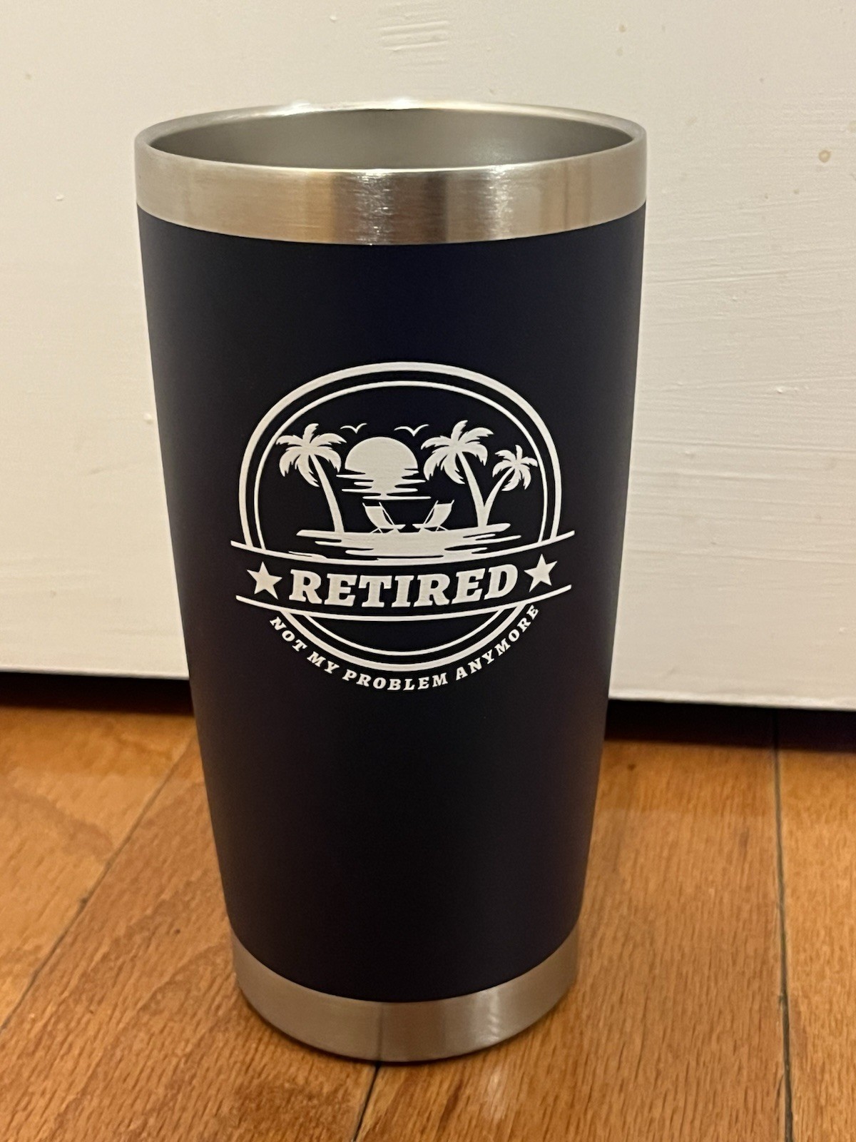 Funny 20oz Retirement Coffee Tumbler Cup (Navy)