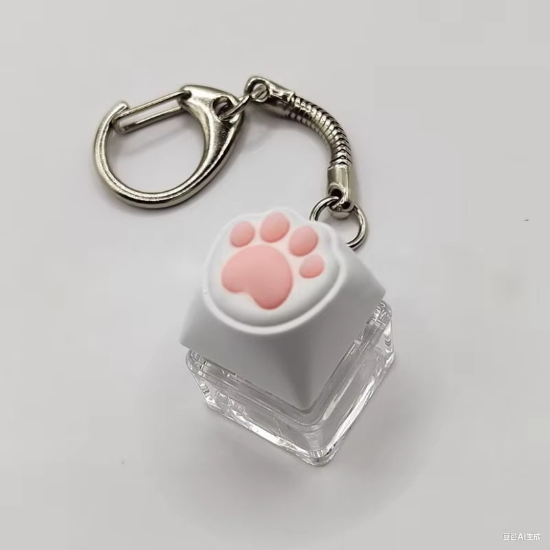 LED Keyboard Keychain Fidget Toy Crystal Clicker Sensory Stress Relief Gadget