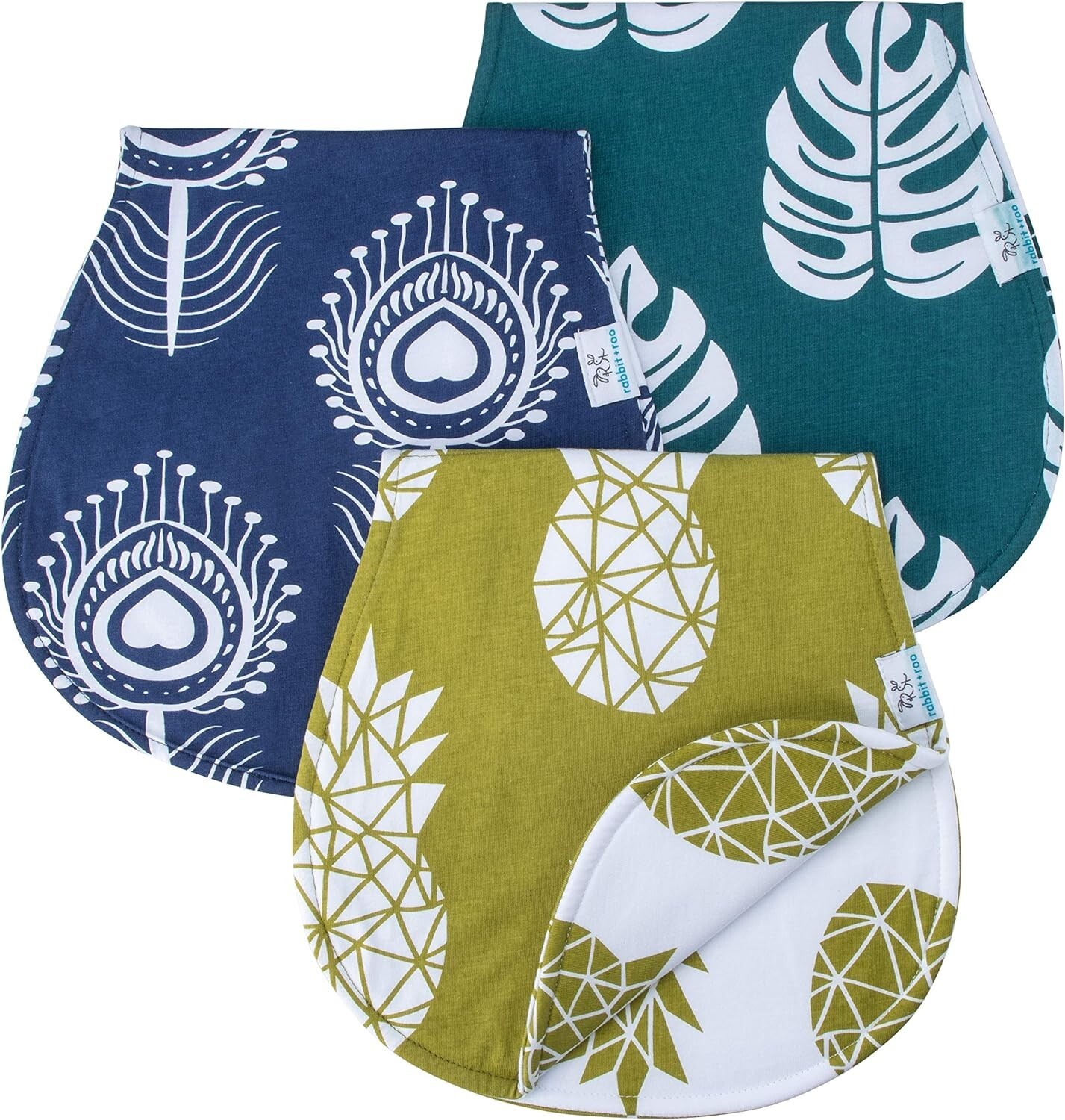 Set of 3 Baby Burp Cloths Unisex Ideal Baby Gift | Super Soft 100%Cotton 10"x20"