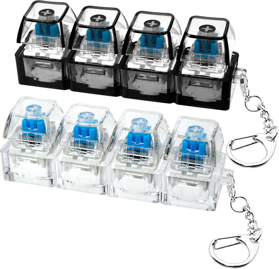 Creative 4 Button LED Keyboard Fidget Clicker Keychain Stress Relief Gadget