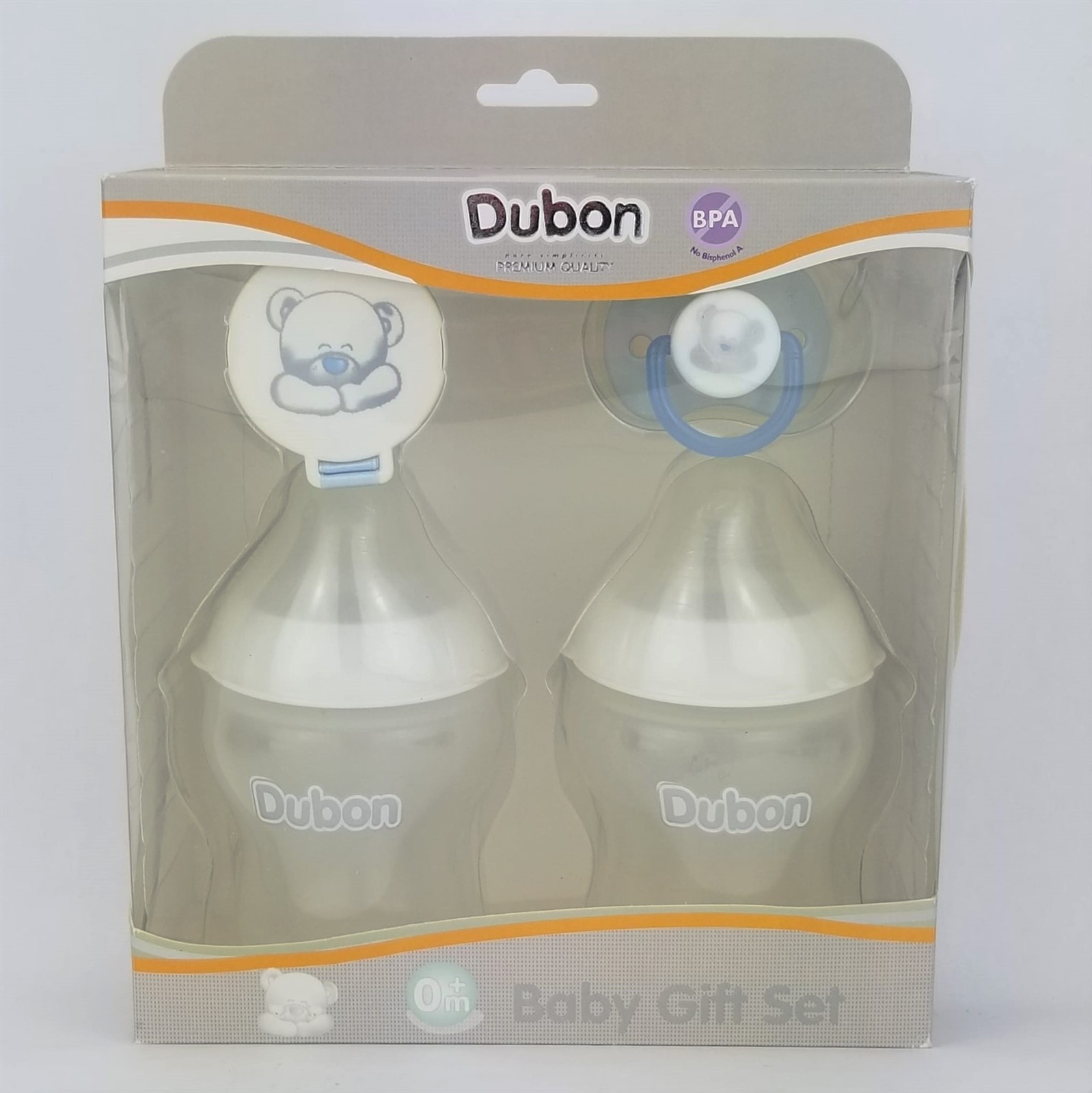 Baby Boy Gift Set 2 Feeding Bottle + Pacifier + Clipper BPA Free 0+m NB Blue
