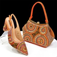 New Italian Luxury Sandals High Heels 8 CM Rhinestone Matching Shoes And Bag Set