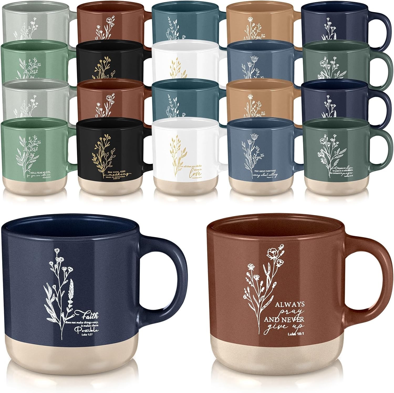 Christian Mugs Bulk for Women Inspirational Bible Verse Christian Coffee and ...