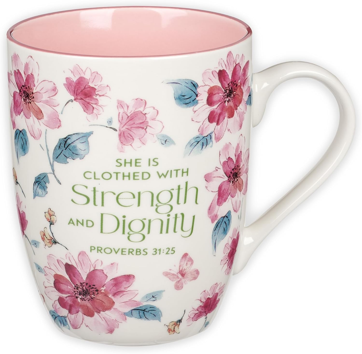 Christian Art Gifts Inspirational Ceramic Coffee & Tea Mug for Women: Strength &