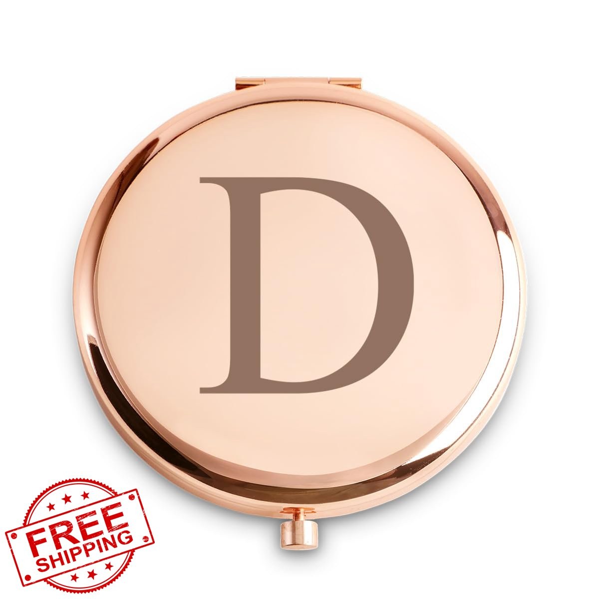 QUSTGO Monogram Initial Compact Mirror Personalized Gift Women Girls