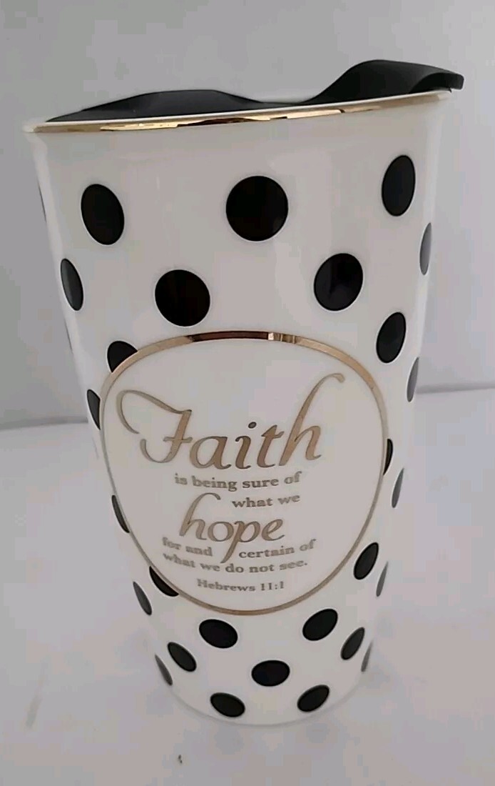 Inspirational Christian  Travel Mug Faith & Hope By Home Essentials 14oz 