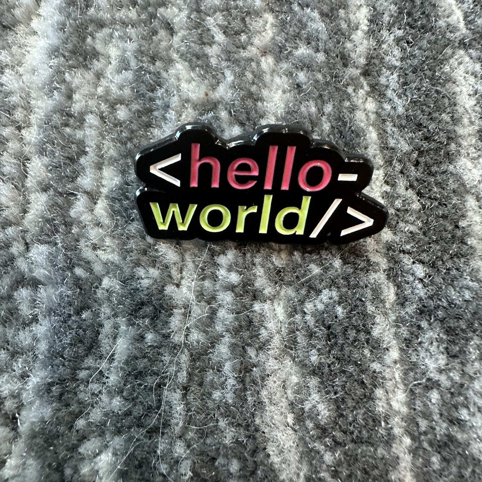 Enamel Pin Computer Coding Hello World Code Tech Gift Programmer Funny Lapel New