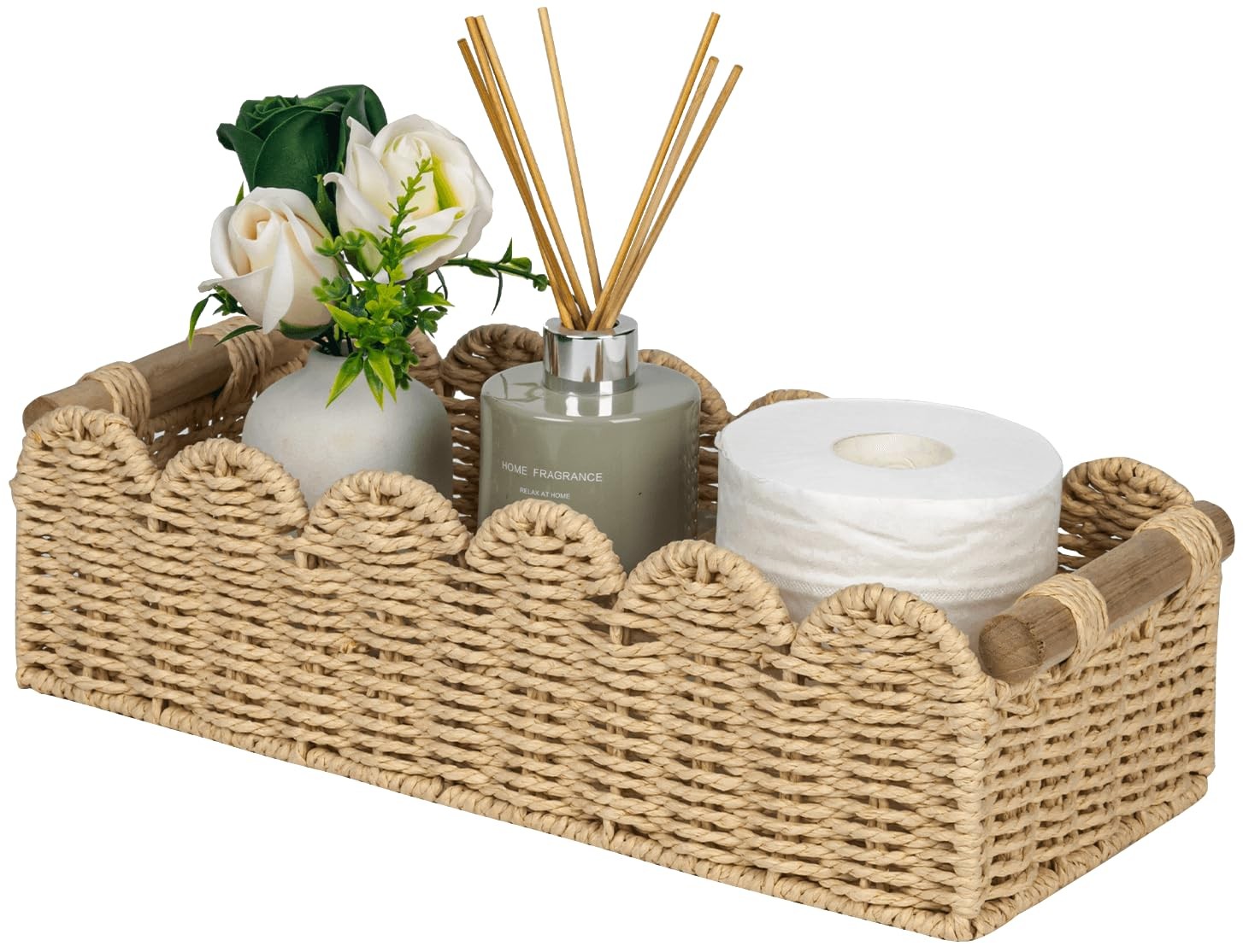 Scalloped Edge Toilet Paper Storage Basket, Living Room Home Cozy Decor Baske...