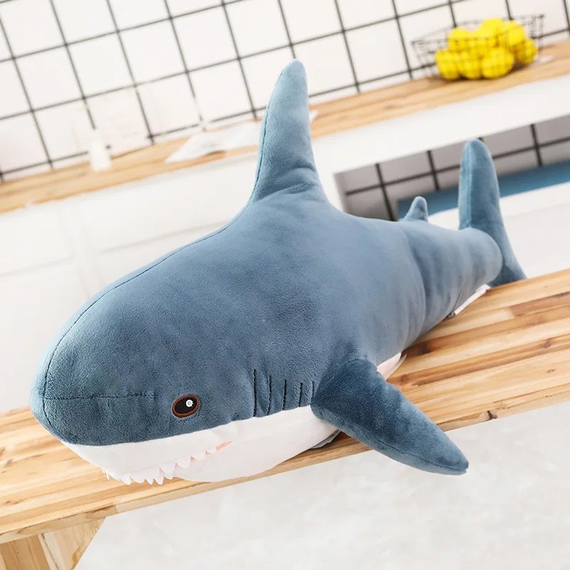 80cm Giant Shark Plush Toy Soft Stuffed Animal Pillow Cushion Cute Kids Gift