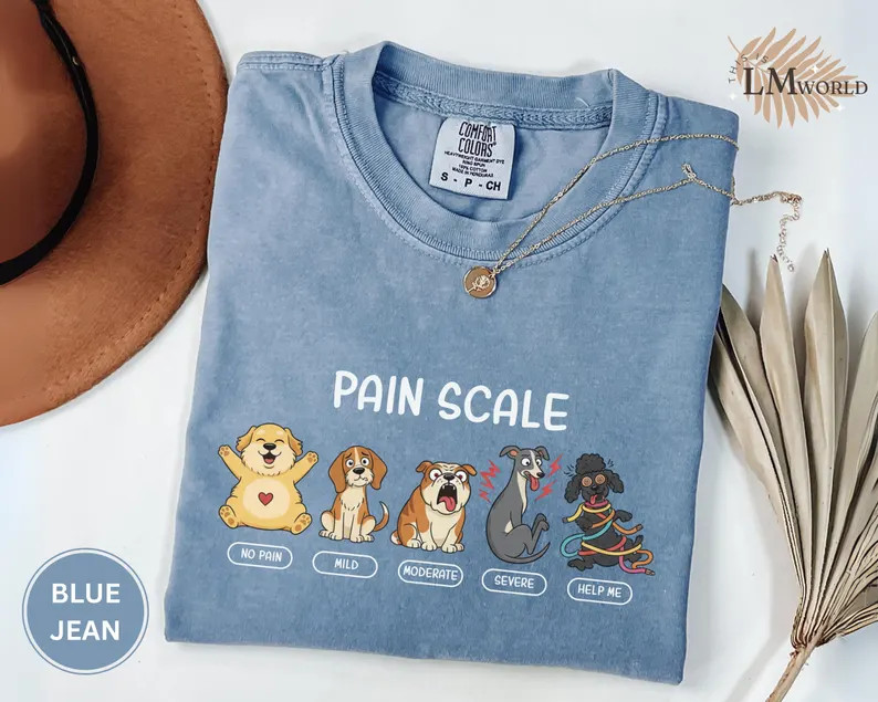 Pain Scale Dog Comfort Tee Funny Vet Tech Gift Animal Lover Shirt