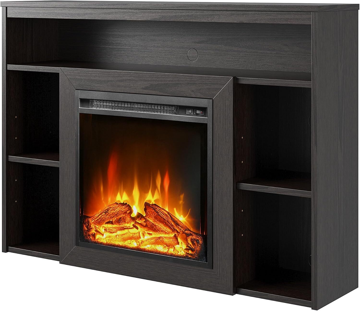 Espresso Alwick Electric Fireplace Mantel by Ameriwood Home, Cozy Design
