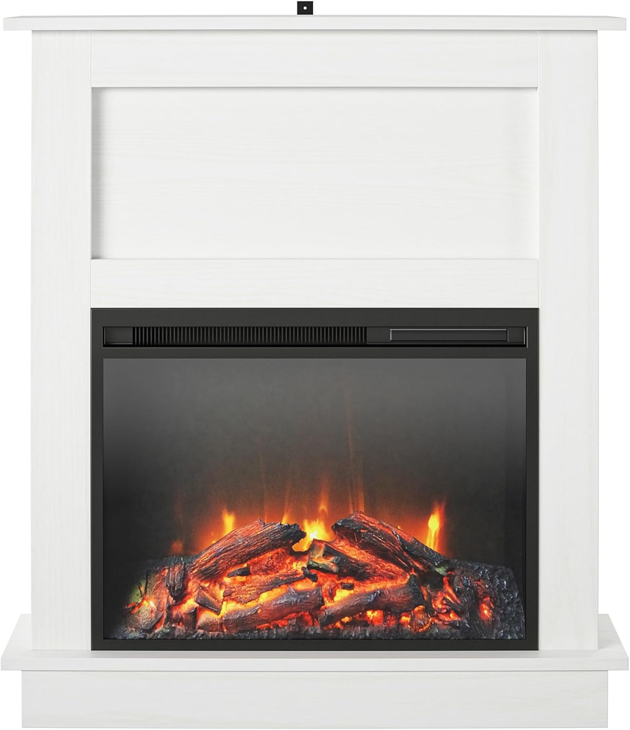 Ellsworth Fireplace with Mantel, White - Cozy Electric Heater for Home & Kitchen