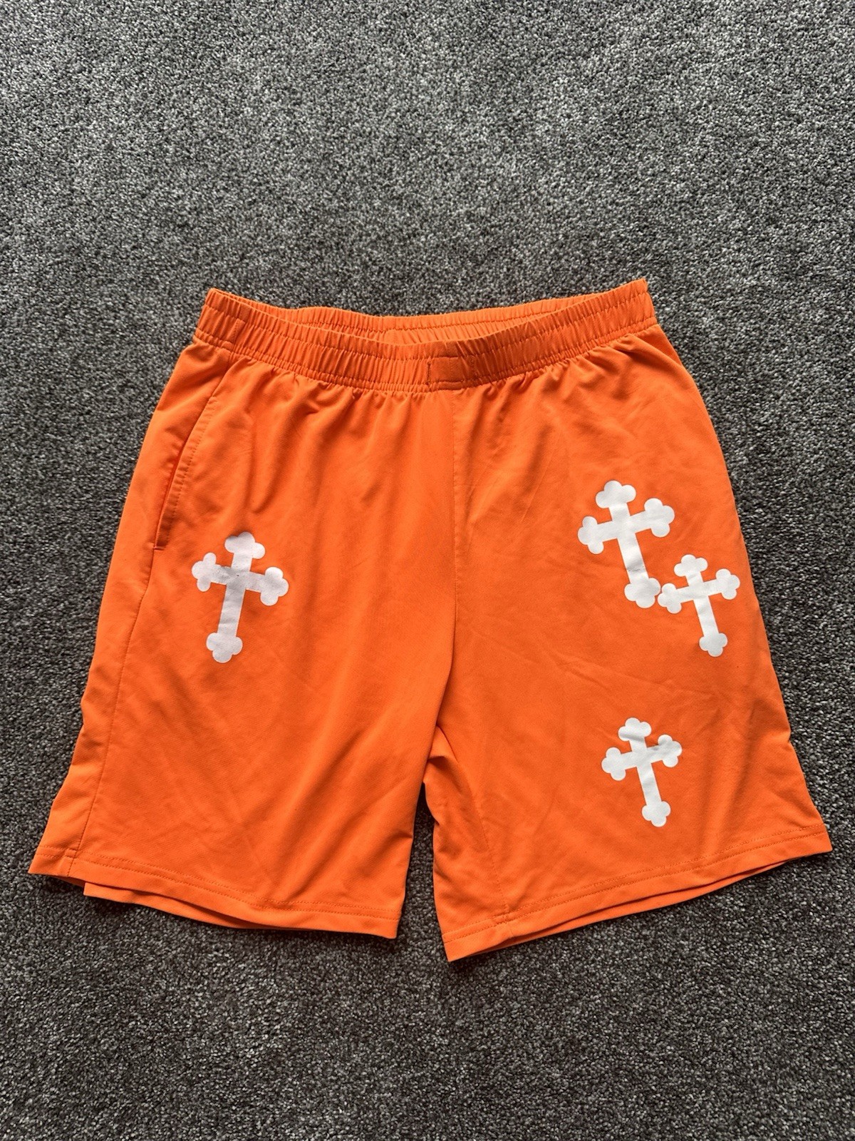 Orange Shorts with Crosses Medium Perfect Fit Trendy Fashion