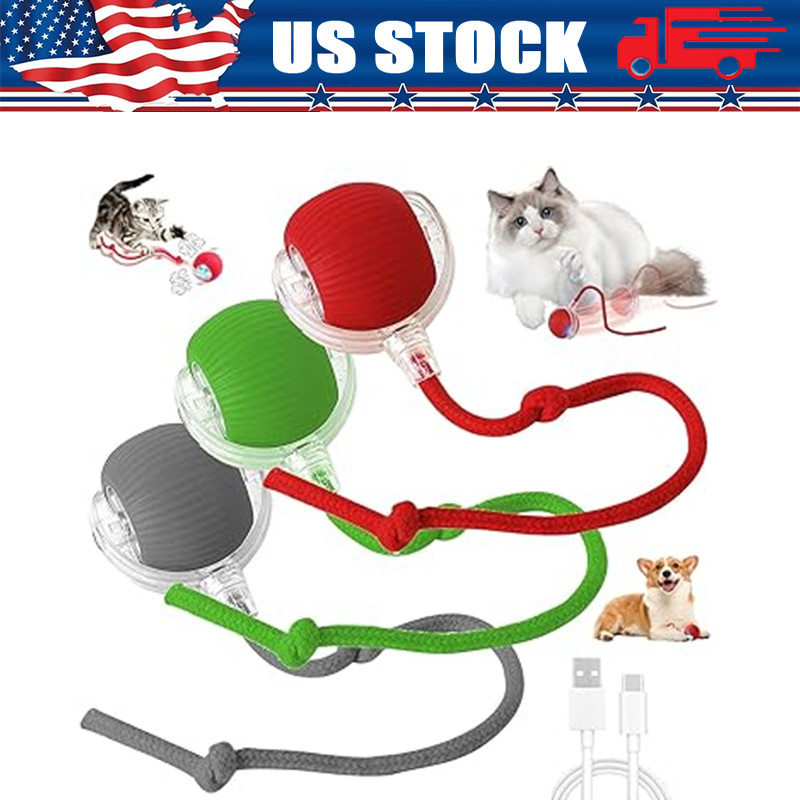 Automatic Rolling Ball Smart Cat Dog Toy Electric Pet Self-moving Kitten lot