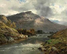 Vintage Scottish Highlands Landscape Canvas Wall Art Decor