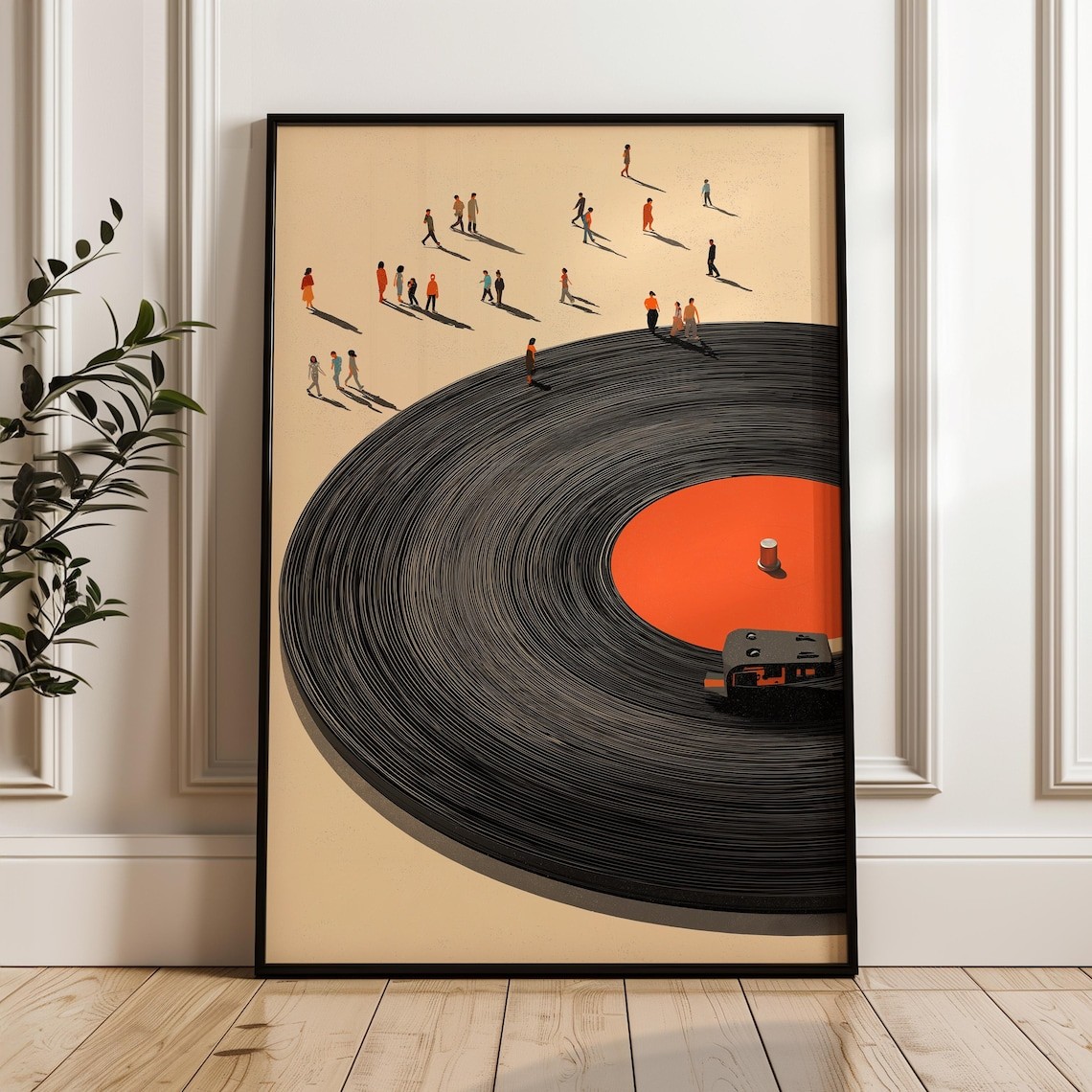 Vinyl Record Wall Art Retro Minimalist Music Poster Modern Illustration Print
