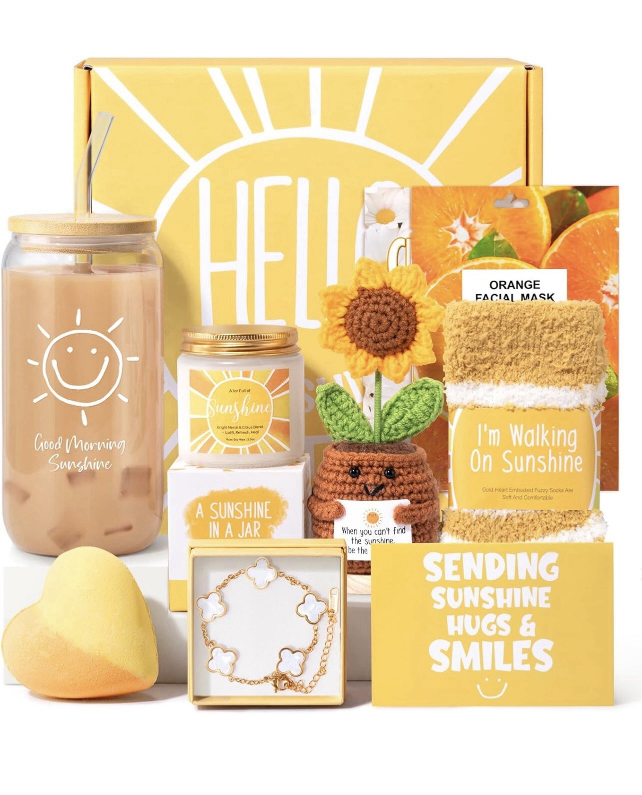 Gift Baskets for Women, 9pcs Inspirational Gifts for Women, Best Friend