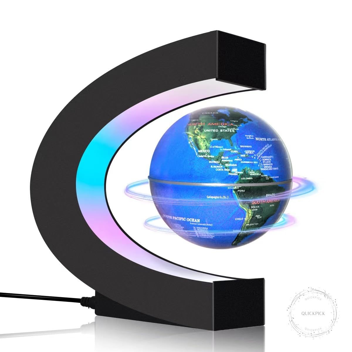 Magnetic Levitating Floating Globe with LED Lights, Cool Gadgets C Frame Globe