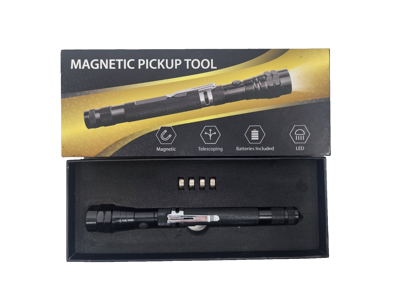 Magnetic Pickup Tool with LED Light, Telescoping Magnet Pick Up Gadget Tool
