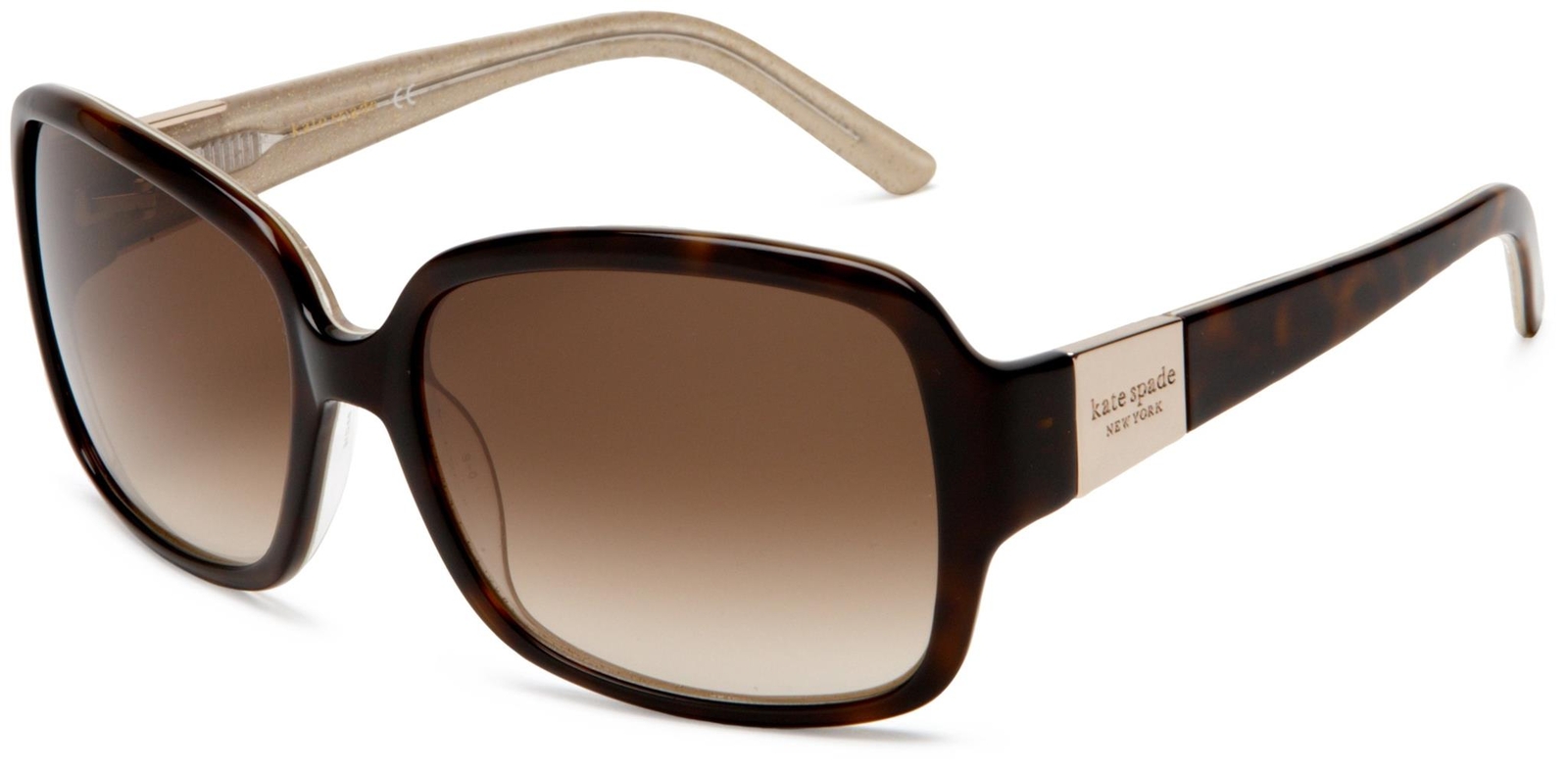 Kate Spade Women's Lulu Tortoise Havana/Brown Gradient Lens Rectangle Sunglasses