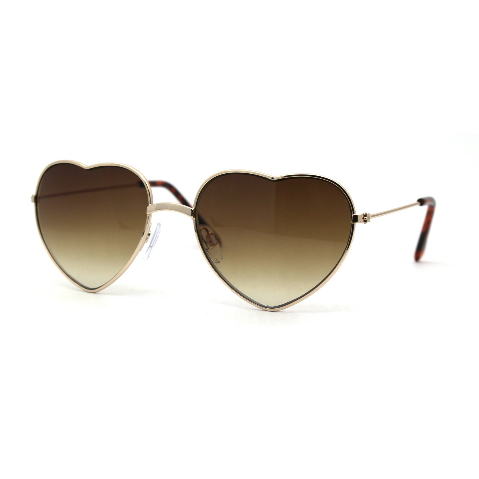 Womens High Fashion Metal Frame Heart Shape Sunglasses New Trendy Shades