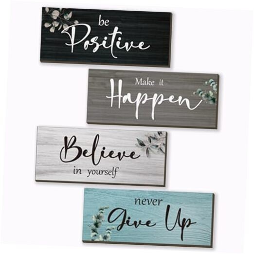 4 Pcs Office Decor For Women Motivational Wall Decor Rustic Inspirational Fresh