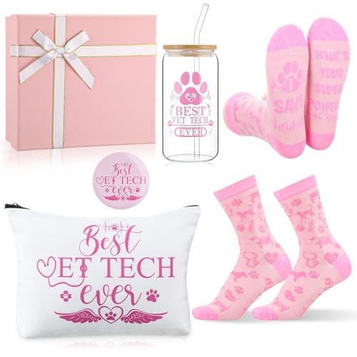  5 Pcs Tech Giftserinarian Appreciation Gifts Best Tech Ever 16 oz Pink Vet