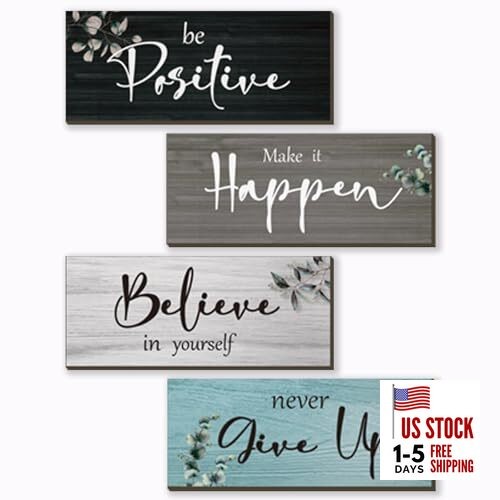 4 Pcs Office Decor For Women Motivational Wall Decor Rustic Inspirational Fresh