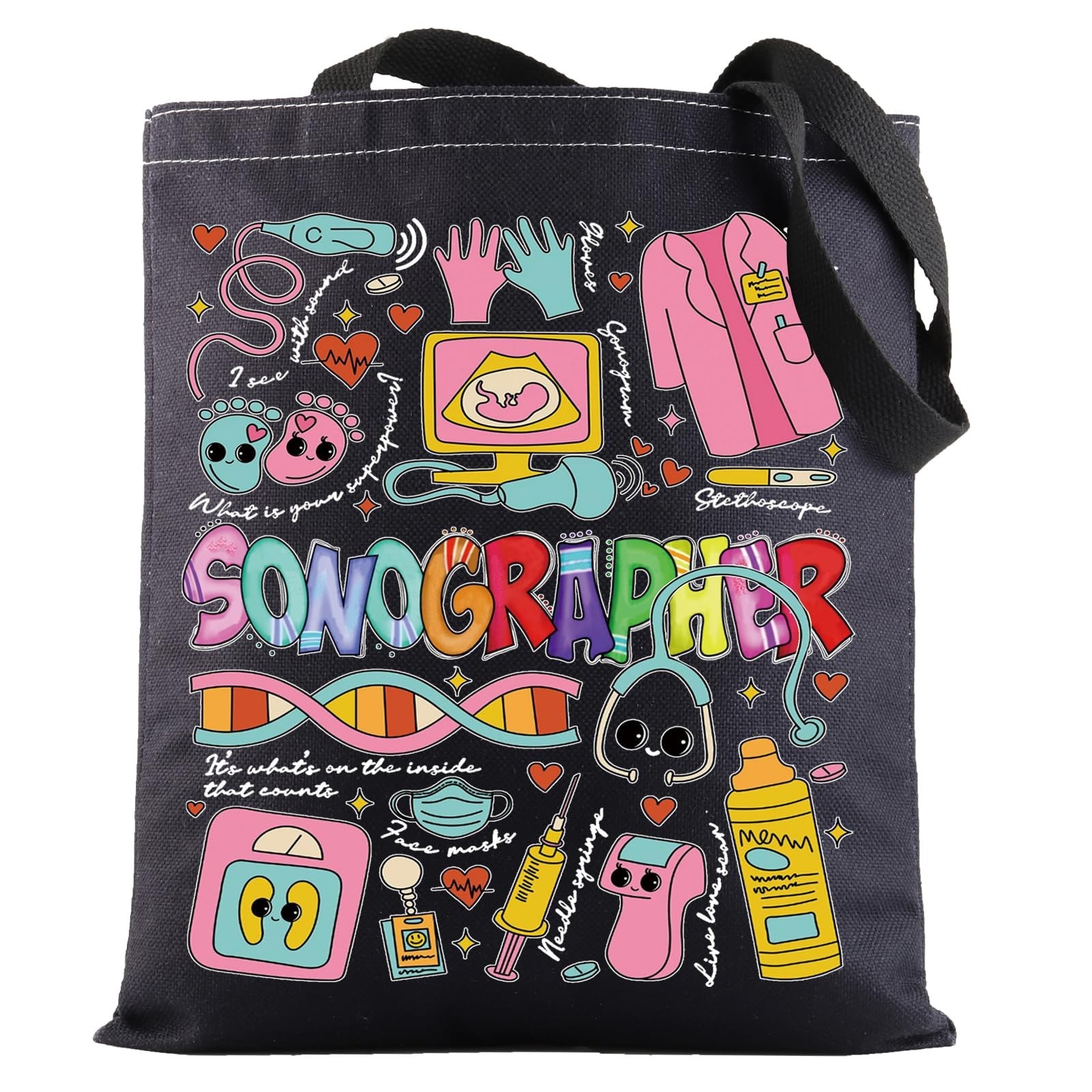 G2TUP Sonographer Canvas Tote Bag Sonography Tech Gift Ultrasound Technologis...