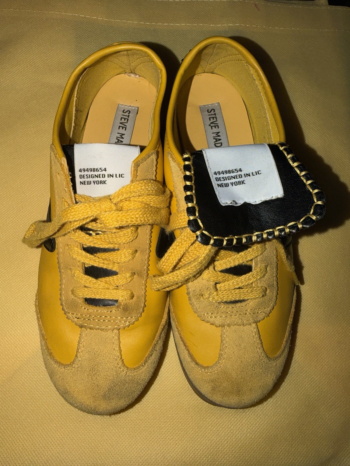 Steve Madden Jonas JASN01S1 Mustard Yellow Sneakers Statement Piece